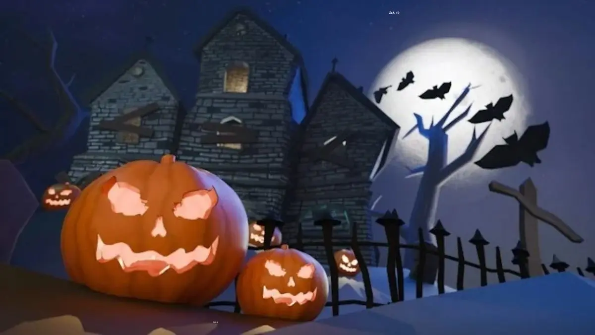 Διακόσμηση Halloween με κολοκύθες και γιορτινό φωτισμό