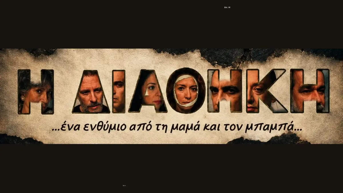 Αφισα για τη θεατρική παράσταση «Η Διαθήκη» της Άννας Ετιαρίδου στο Θέατρο Βαφείο – Λάκης Καραλής