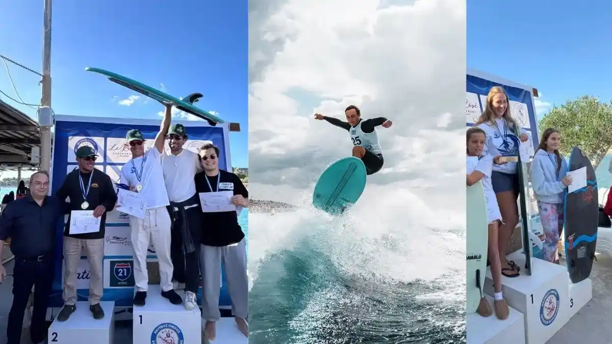 απονομη στο 1ο Πανελλήνιο Πρωτάθλημα Wakesurf στη βουλιαγμενη